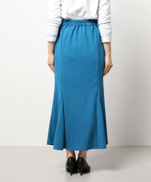 NICOLE white（ニコルホワイト）の「カットジョーゼット マーメードスカート ロング丈（スカート・レディース・ブラック/ピンク/ブルー/グリーン・FREE）」の6枚目の写真