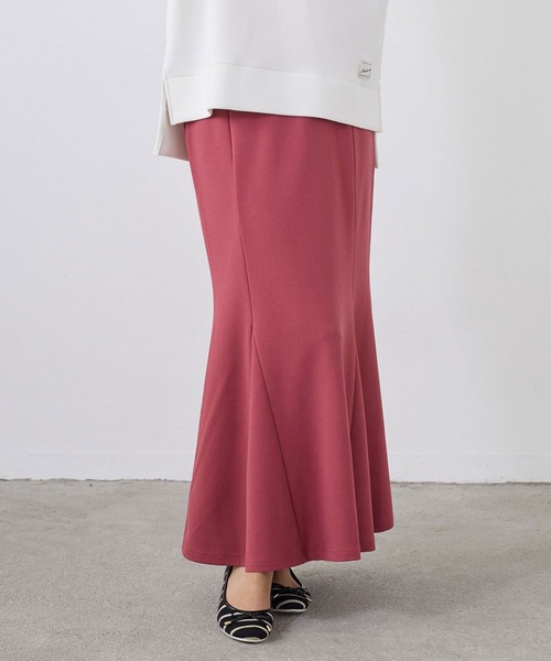 NICOLE white（ニコルホワイト）の「カットジョーゼット マーメードスカート ロング丈（スカート・レディース・ブラック/ピンク/ブルー/グリーン・FREE）」の4枚目の写真