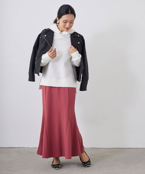 NICOLE white（ニコルホワイト）の「カットジョーゼット マーメードスカート ロング丈（スカート・レディース・ブラック/ピンク/ブルー/グリーン・FREE）」の18枚目の写真