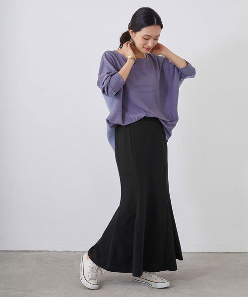 NICOLE white（ニコルホワイト）の「カットジョーゼット マーメードスカート ロング丈（スカート・レディース・ブラック/ピンク/ブルー/グリーン・FREE）」の22枚目の写真