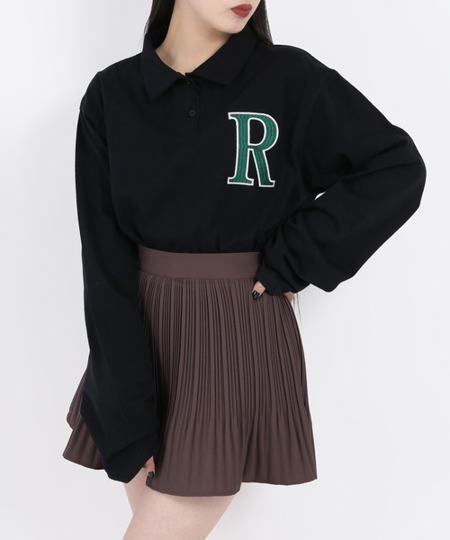 WC(ダブル シー)の「イニシャル刺繍ポロシャツ(Tシャツ/カットソー・レディース・ホワイト/ブラック/グリーン/ピンク・FREE)」の3枚目の写真