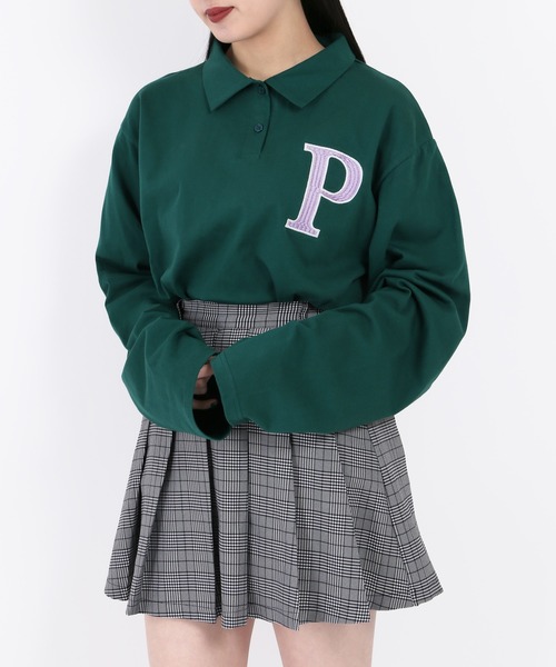 WC(ダブル シー)の「イニシャル刺繍ポロシャツ(Tシャツ/カットソー・レディース・ホワイト/ブラック/グリーン/ピンク・FREE)」の16枚目の写真