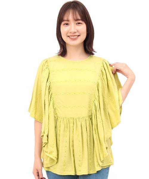 チチカカ（チチカカ）の「コットンレース ストライププルオーバー（シャツ/ブラウス・レディース・パープル/ブラウン/イエロー・FREE）」の8枚目の写真