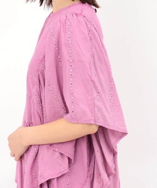 チチカカ（チチカカ）の「コットンレース ストライププルオーバー（シャツ/ブラウス・レディース・パープル/ブラウン/イエロー・FREE）」の15枚目の写真