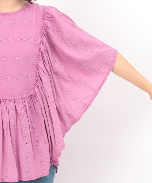 チチカカ（チチカカ）の「コットンレース ストライププルオーバー（シャツ/ブラウス・レディース・パープル/ブラウン/イエロー・FREE）」の16枚目の写真