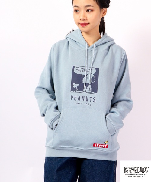 PEANUTS（ピーナッツ）の「PEANUTS/ﾋﾟｰﾅｯﾂ　ｽﾇｰﾋﾟｰ/ﾁｬｰﾘｰﾌﾞﾗｳﾝ/ｵﾗﾌ 裏起毛長袖ｽｳｪｯﾄﾌｰﾃﾞｨｰﾊﾟｰｶｰ（パーカー・レディース・ブラック/ホワイト系その他/ブラック系その他/オフホワイト/ライトブルーグレー/杢グレー/ブラック系その他3/ブラック系その他2/ネイビー/グレー系その他2/グレー系その他3/ブラック系その他4/ピンクベージュ/アッシュグレー/ブルーグリーン/グレー系その他/ブルーグレー・M/L/LL/S）」の9枚目の写真