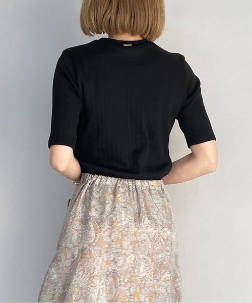 PICCIN（ピッチン）の「【日本製】太リブTシャツ（Tシャツ/カットソー・レディース・ブラック/オフホワイト・M）」の7枚目の写真