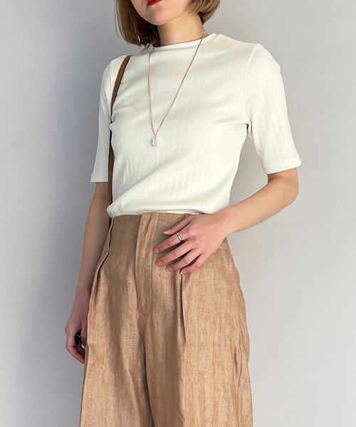 PICCIN（ピッチン）の「【日本製】太リブTシャツ（Tシャツ/カットソー・レディース・ブラック/オフホワイト・M）」の13枚目の写真