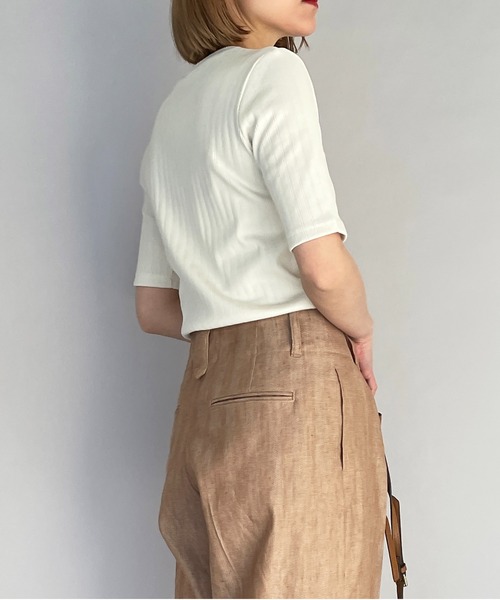 PICCIN（ピッチン）の「【日本製】太リブTシャツ（Tシャツ/カットソー・レディース・ブラック/オフホワイト・M）」の14枚目の写真