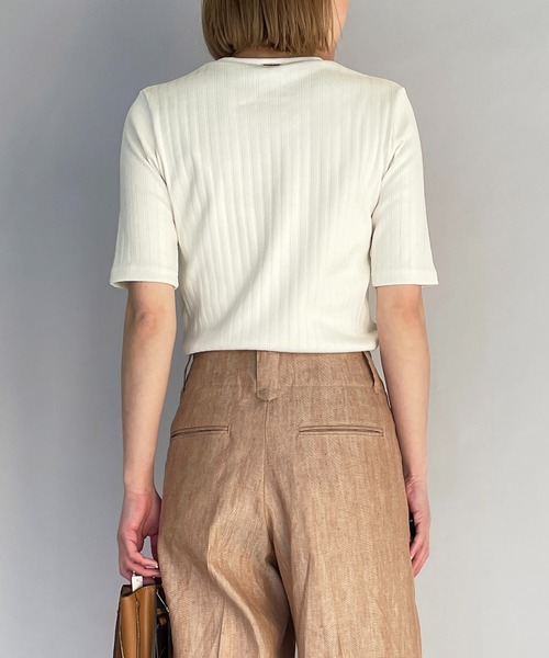 PICCIN（ピッチン）の「【日本製】太リブTシャツ（Tシャツ/カットソー・レディース・ブラック/オフホワイト・M）」の15枚目の写真