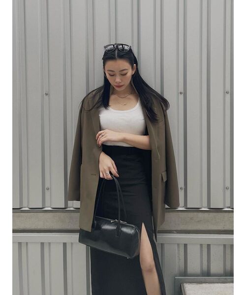 EVRIS（エヴリス）の「ディープスリットロングスカート（スカート・レディース・ブラック/アイボリー/グリーン・MEDIUM/SMALL）」の14枚目の写真