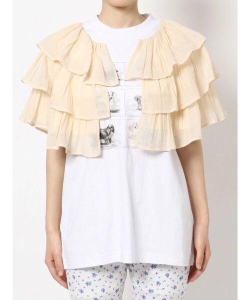 merry jenny（メリージェニー）の「ruffleガーゼティアードガウン（Tシャツ/カットソー・レディース・オフホワイト/チャコールグレー/クリーム・FREE）」の21枚目の写真