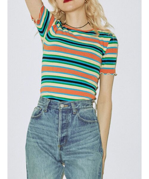 jouetie(ジュエティ)の「2WAYアシメボタンテレコトップス(Tシャツ/カットソー・レディース・ブラック/ブルー/グリーン/その他1・MEDIUM)」の22枚目の写真