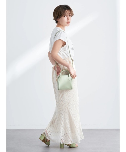 earth music&ecology(アースミュージックアンドエコロジー)の「フレンチスリーブロゴTシャツ(Tシャツ/カットソー・レディース・ブラック/オフホワイト/オリーブ/ピンクベージュ・FREE)」の18枚目の写真