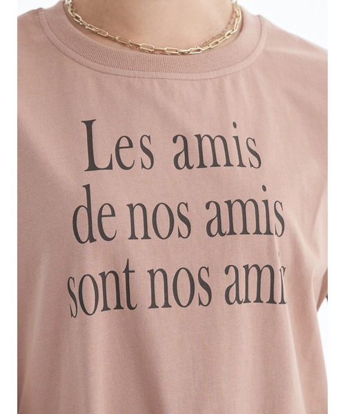 earth music&ecology(アースミュージックアンドエコロジー)の「フレンチスリーブロゴTシャツ(Tシャツ/カットソー・レディース・ブラック/オフホワイト/オリーブ/ピンクベージュ・FREE)」の7枚目の写真