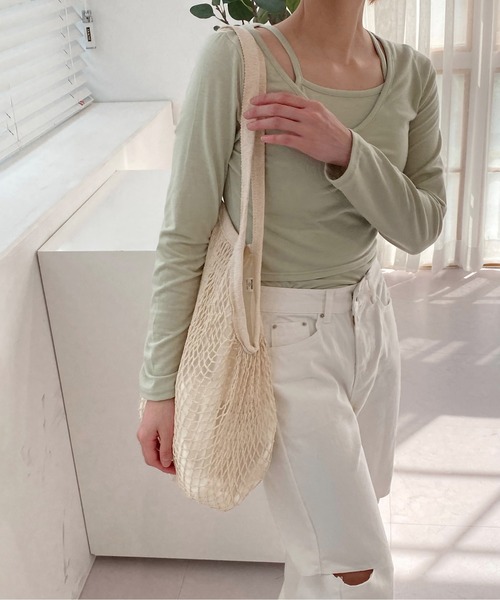 by muni:r（バイ ムニール）の「ポイントネットバック（ショルダーバッグ・レディース・ブラック/アイボリー・ONE SIZE）」の16枚目の写真