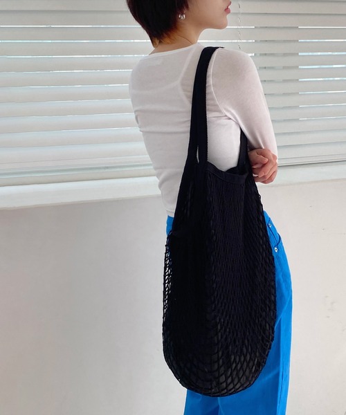 by muni:r（バイ ムニール）の「ポイントネットバック（ショルダーバッグ・レディース・ブラック/アイボリー・ONE SIZE）」の14枚目の写真