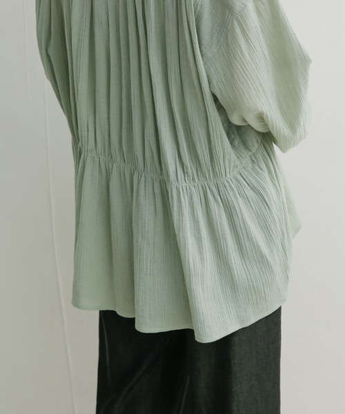 URBAN RESEARCH DOORS（アーバンリサーチドアーズ）の「シャーリングフロントリボンブラウス（シャツ/ブラウス・レディース・オフホワイト/ミント/ブラック・MEDIUM）」の20枚目の写真