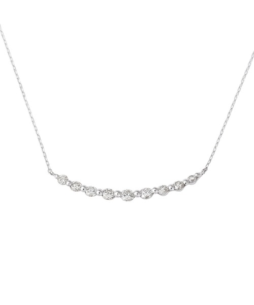 THE PLATINUM SELECT（ザ プラチナム セレクト）の「18金ゴールド ダイヤモンド ラインネックレス 0.3ct（ネックレス・レディース・ピンクゴールド/シルバー/イエローゴールド・FREE）」の6枚目の写真