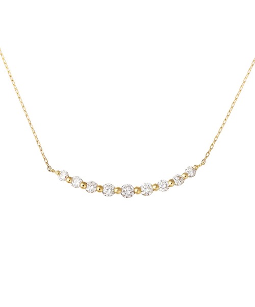 THE PLATINUM SELECT（ザ プラチナム セレクト）の「18金ゴールド ダイヤモンド ラインネックレス 0.3ct（ネックレス・レディース・ピンクゴールド/シルバー/イエローゴールド・FREE）」の7枚目の写真