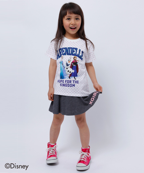 X-girl Stages(エックスガールステージス)の「Disney(ディズニー)【アナと雪の女王】 S/S TEE FROZEN (4T~7T)(Tシャツ/カットソー・キッズ・ホワイト/ブラック/ライトブルー・4T/6T/7T/5T)」の2枚目の写真