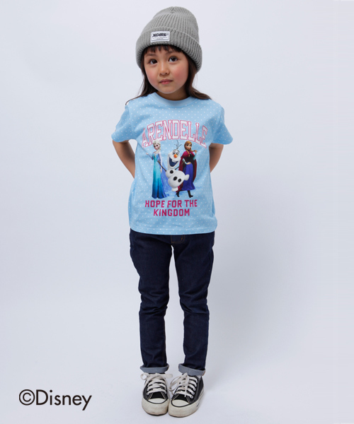 X-girl Stages(エックスガールステージス)の「Disney(ディズニー)【アナと雪の女王】 S/S TEE FROZEN (4T~7T)(Tシャツ/カットソー・キッズ・ホワイト/ブラック/ライトブルー・4T/6T/7T/5T)」の1枚目の写真
