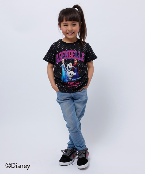 X-girl Stages(エックスガールステージス)の「Disney(ディズニー)【アナと雪の女王】 S/S TEE FROZEN (4T~7T)(Tシャツ/カットソー・キッズ・ホワイト/ブラック/ライトブルー・4T/6T/7T/5T)」の3枚目の写真