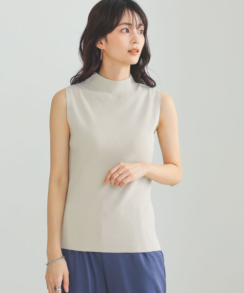 BEAMS HEART(ビームスハート)の「BEAMS HEART / ノースリーブ ハイネック プルオーバー(Tシャツ/カットソー・レディース・ブラウン系その他2/グリーン系その他4/ブラウン系その他3/ブラック・FREE)」の1枚目の写真