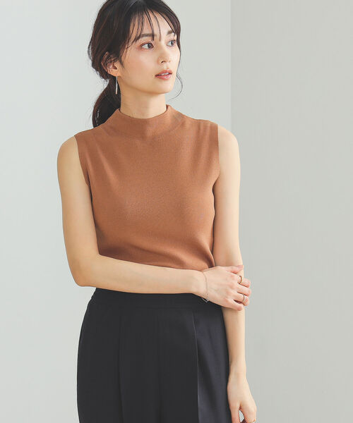 BEAMS HEART(ビームスハート)の「BEAMS HEART / ノースリーブ ハイネック プルオーバー(Tシャツ/カットソー・レディース・ブラウン系その他2/グリーン系その他4/ブラウン系その他3/ブラック・FREE)」の3枚目の写真