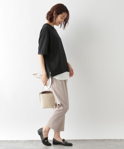 GLOBAL WORK（グローバルワーク）の「フェイクレイヤードT半袖/276868（Tシャツ/カットソー・レディース・ブラウン/ブラック/ラベンダー/オリーブ/ベージュ・MEDIUM/LARGE）」の14枚目の写真