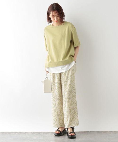 GLOBAL WORK（グローバルワーク）の「フェイクレイヤードT半袖/276868（Tシャツ/カットソー・レディース・ブラウン/ブラック/ラベンダー/オリーブ/ベージュ・MEDIUM/LARGE）」の12枚目の写真