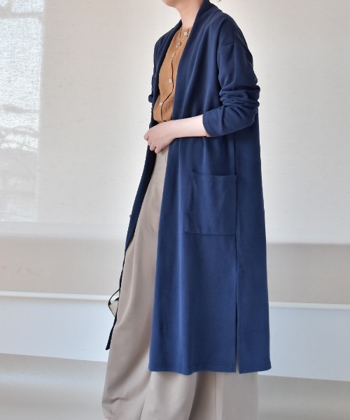 Coo+i(クーイ)の「ロングカーディガン(カーディガン/ボレロ・レディース・ピンク/モカ/アイボリー/ネイビー/ブルー/ブラック/ブラウン/ミント・FREE)」の9枚目の写真