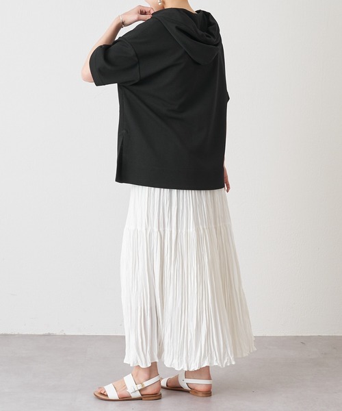 BEARDSLEY(ビアズリー)の「ドライタッチフードプルオーバー(パーカー・レディース・ブラック/ライトグレー・FREE)」の7枚目の写真