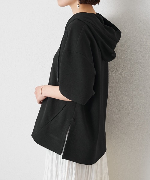 BEARDSLEY(ビアズリー)の「ドライタッチフードプルオーバー(パーカー・レディース・ブラック/ライトグレー・FREE)」の10枚目の写真