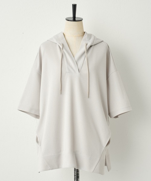 BEARDSLEY(ビアズリー)の「ドライタッチフードプルオーバー(パーカー・レディース・ブラック/ライトグレー・FREE)」の21枚目の写真