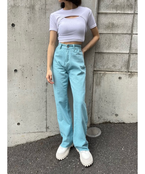 WC(ダブル シー)の「カットアウトセットピチT(Tシャツ/カットソー・レディース・ブラック/ホワイト・FREE)」の6枚目の写真