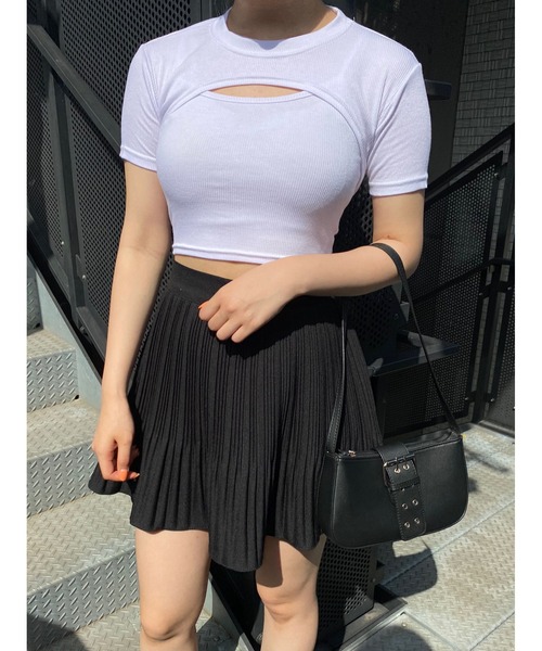 WC(ダブル シー)の「カットアウトセットピチT(Tシャツ/カットソー・レディース・ブラック/ホワイト・FREE)」の22枚目の写真
