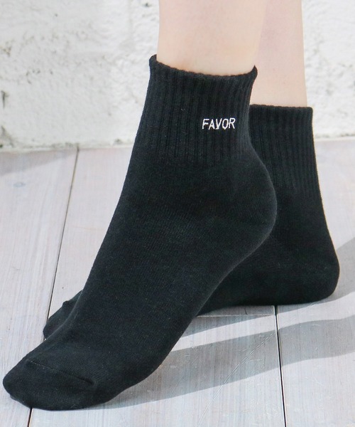 Honeys（ハニーズ）の「ショート丈ロゴソックス（ソックス/靴下・レディース・グリーン/ブラック/ブラック×ホワイト/イエロー/ホワイト/ホワイト×ブラック/ブルー/オレンジ・FREE）」の4枚目の写真