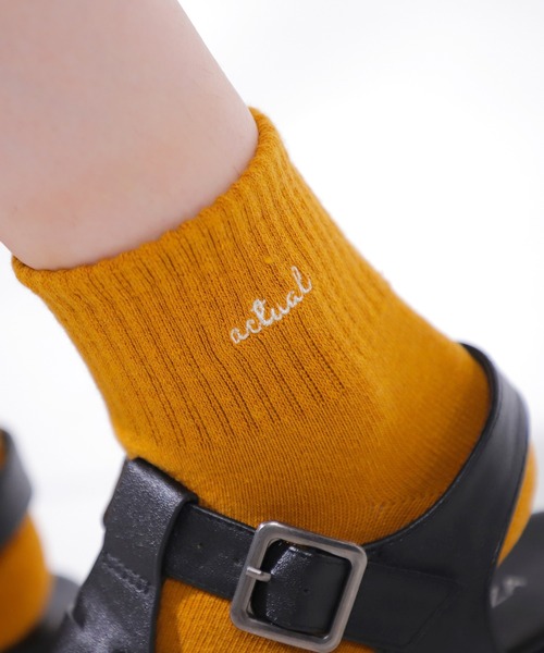 Honeys（ハニーズ）の「ショート丈ロゴソックス（ソックス/靴下・レディース・グリーン/ブラック/ブラック×ホワイト/イエロー/ホワイト/ホワイト×ブラック/ブルー/オレンジ・FREE）」の7枚目の写真