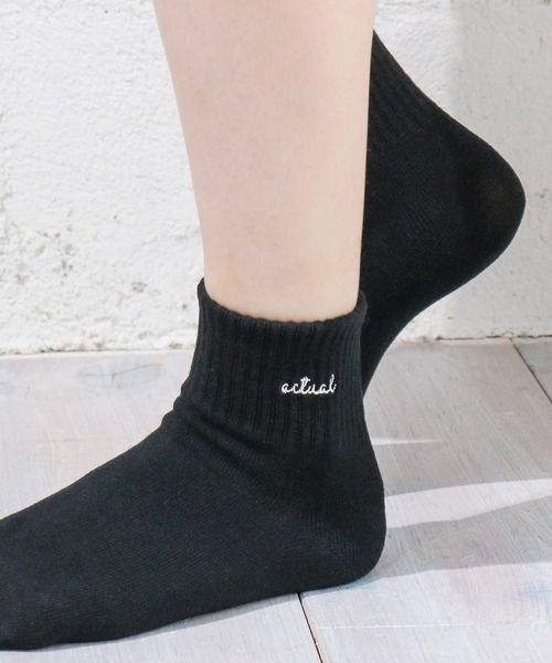 Honeys（ハニーズ）の「ショート丈ロゴソックス（ソックス/靴下・レディース・グリーン/ブラック/ブラック×ホワイト/イエロー/ホワイト/ホワイト×ブラック/ブルー/オレンジ・FREE）」の3枚目の写真