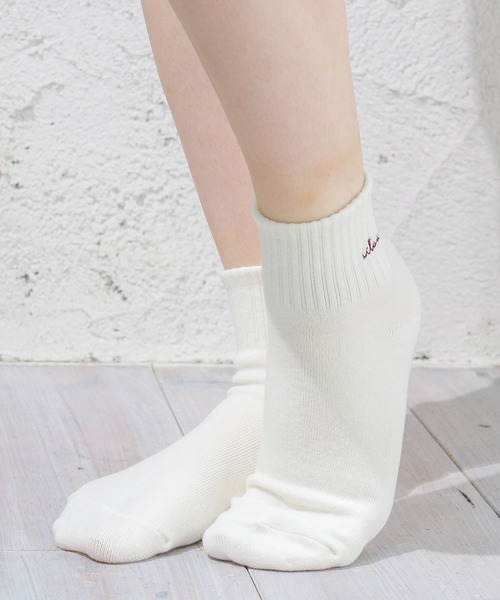 Honeys（ハニーズ）の「ショート丈ロゴソックス（ソックス/靴下・レディース・グリーン/ブラック/ブラック×ホワイト/イエロー/ホワイト/ホワイト×ブラック/ブルー/オレンジ・FREE）」の9枚目の写真