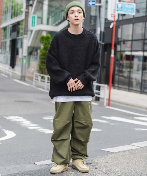 WEGO(ウィゴー)の「WEGO/モヘアライクBIGプルオーバー(ニット/セーター・メンズ・ベージュ/レッド/ブラック/サックスブルー/ブラウン/ライトグレー/グリーン/ライトピンク・MEDIUM/LARGE)」の18枚目の写真