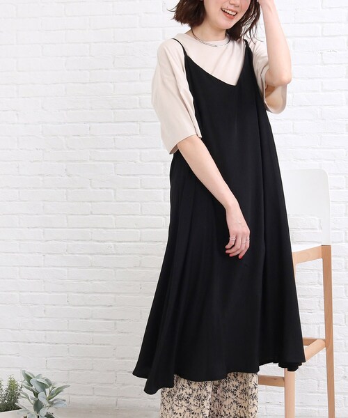 SHOO・LA・RUE(シューラルー)の「◆【着回し力抜群】キャミワンピース(ワンピース・レディース・ブルー/ホワイト系その他6/チャコールグレー/ブラック・02/03)」の3枚目の写真
