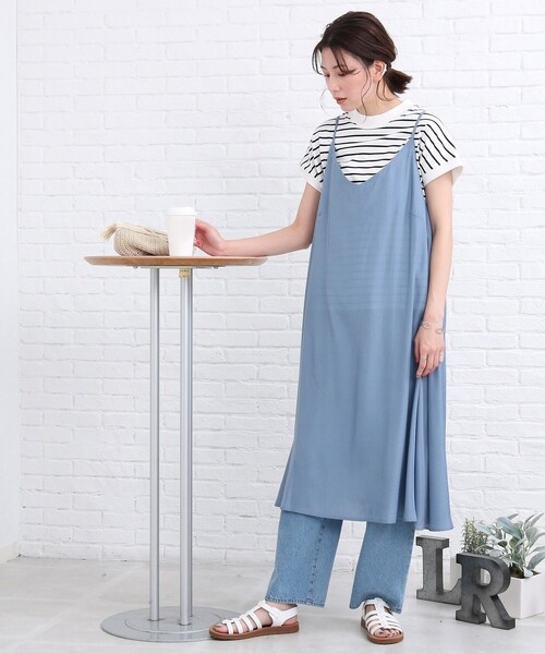 SHOO・LA・RUE(シューラルー)の「◆【着回し力抜群】キャミワンピース(ワンピース・レディース・ブルー/ホワイト系その他6/チャコールグレー/ブラック・02/03)」の5枚目の写真