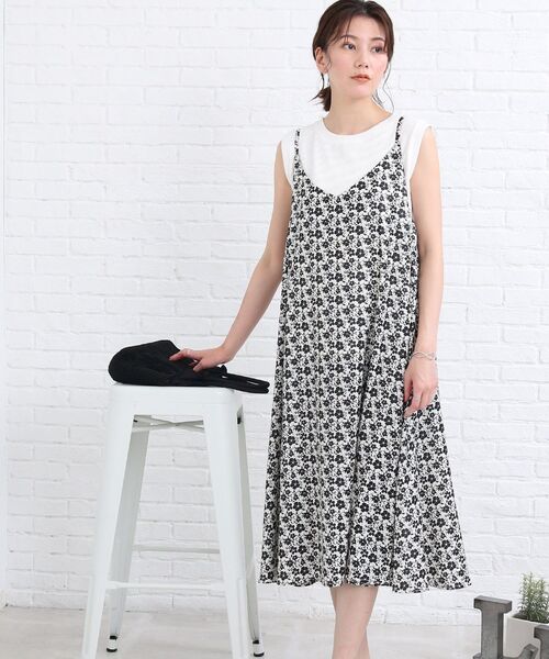 SHOO・LA・RUE(シューラルー)の「◆【着回し力抜群】キャミワンピース(ワンピース・レディース・ブルー/ホワイト系その他6/チャコールグレー/ブラック・02/03)」の6枚目の写真