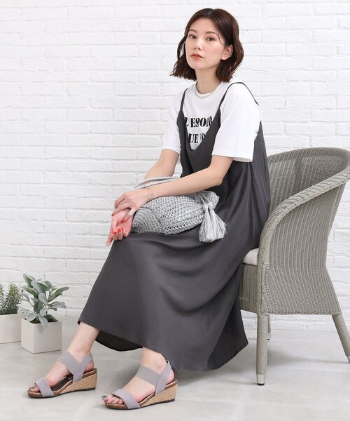 SHOO・LA・RUE(シューラルー)の「◆【着回し力抜群】キャミワンピース(ワンピース・レディース・ブルー/ホワイト系その他6/チャコールグレー/ブラック・02/03)」の13枚目の写真