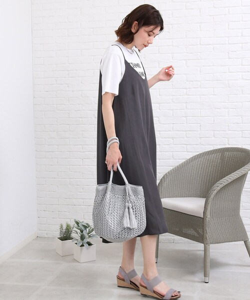 SHOO・LA・RUE(シューラルー)の「◆【着回し力抜群】キャミワンピース(ワンピース・レディース・ブルー/ホワイト系その他6/チャコールグレー/ブラック・02/03)」の14枚目の写真