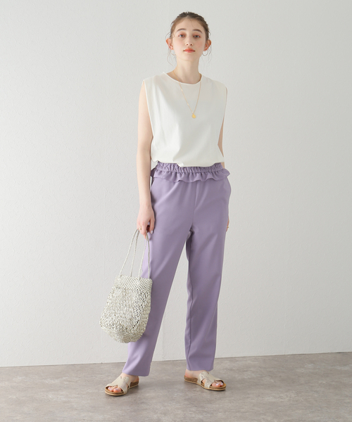 La TOTALITE（ラトータリテ）の「ウエストフリル パンツ（その他パンツ・レディース・ブラック/カーキ/ラベンダー・38/36）」の13枚目の写真