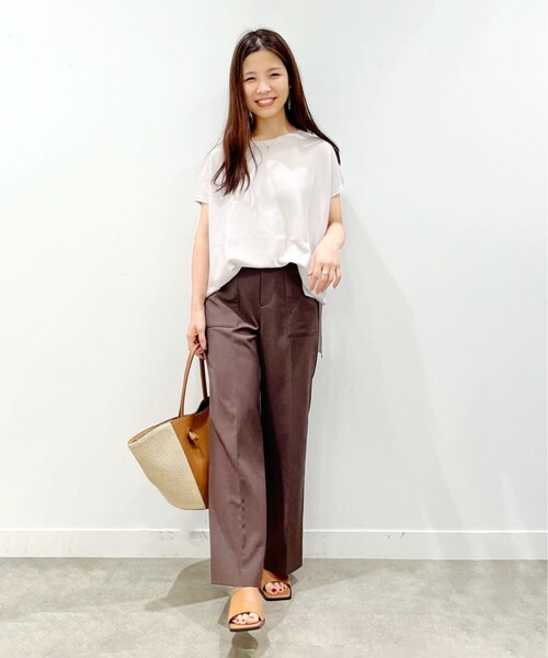 UNTITLED（アンタイトル）の「◆【美シルエット】ハイウエスト ストレッチパンツ＜洗える／オンオフどちらも＞（その他パンツ・レディース・ダークブラウン/ブラック・00/02/44/48/03/01/42/46/04/50）」の21枚目の写真