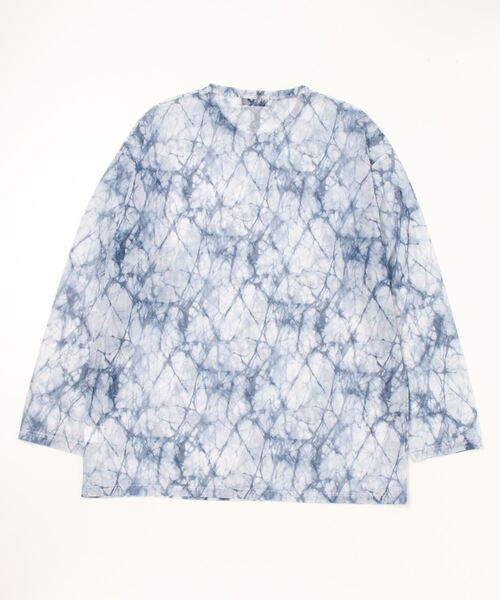 XU（エックスユー）の「【XU/エックスユー】pattern see-through long sleeve tee/パターン 柄 シースルー 透け感 ロング スリーブ 長袖Tシャツ（その他トップス・メンズ・グレー/ブルー・ONE SIZE）」の3枚目の写真